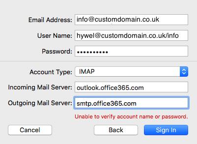 shared mailbox office 365 mac